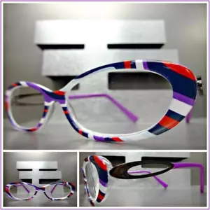 Women's CLASSIC RETRO Style Reading Eye Glasses Readers Multi Color Oval Frame - Picture 1 of 14