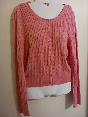 Rue21 Juniors XL розовый кардиган на пуговицах кабель/ребро вязаный свитер б/у в отличном состоянии - Изображение 1 из 4