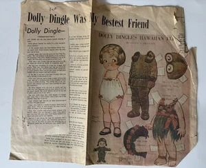 Dolly Dingle's Hawaiian Flight Paper Dolls 1972 periódico Houston Chronicle - Imagen 1 de 4