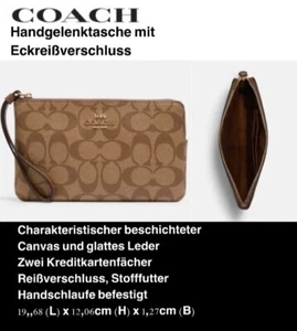 Coach Wristlets Clutch Handy Tasche Geldbeutel Portemonnaie Damen Braun - Bild 1 von 4