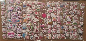 Hello Kitty sechs Blätter lebendig hochdetailiert 3D Puffy Aufkleber - Bild 1 von 3