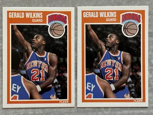 (2) 1989 Fleer GERALD WILKINS "Missing Dot" Basketball Error & Correct Cards 107 - Bild 1 von 2