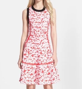 Kate Spade Floral Jacquard Knit Dress in Dive Right In Geranium Womens L - Picture 1 of 13