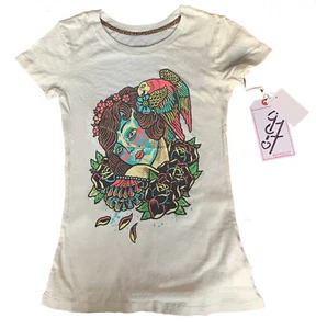 TROPIC LOVE T Shirt IRON FIST Ladies Top Nude Ecru short sleeve/cap sleeve - Picture 1 of 2