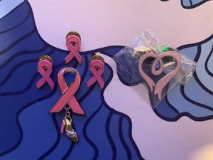 Vintage pin Pink Ribbion lot of 5 (1 sealed) - Picture 1 of 3