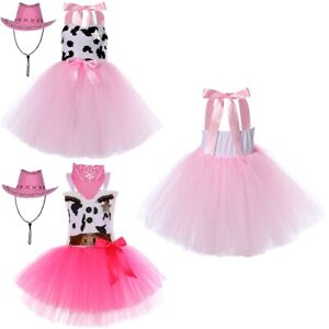 Kids Girl Dress Set Party Outfits Cosplay Costume Shoulder Straps Dress Up