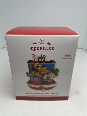 Hallmark Keepsake Christmas Ornament Santa Reindeer Flight School Sound Motion  - Image 1 of 4