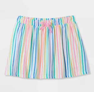 Girls' Knit Elastic Waistband Pull-On Rainbow Stripe Bottoms Skort S (6/6X) - Picture 1 of 5