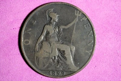 Centavo de bronce Gran Bretaña 1899 #M20521 Foto 1 de 2