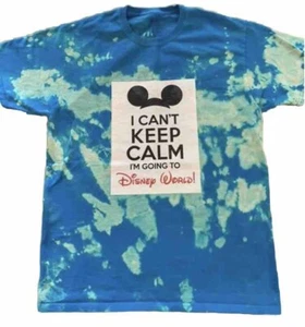Going To Disney T-shirt M Bleach Tie Dye OOAK Grunge Boho Upcycled Acid Reverse - Picture 1 of 5