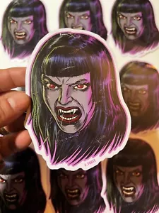 Pegatina Frankenhorrors Vampire Goth de 5", colmillos de terror vintage colección vampiros - Imagen 1 de 7