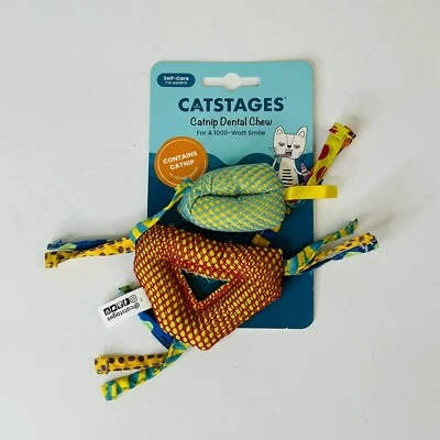 Cat Chew Toy Catnip Dental Health 2 Toys Catnip Infused Healthy Chewing Play Fun - Image 1 of 4
