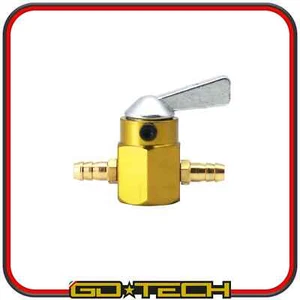 RUBINETTO BENZINA IN LINEA TUBO 6mm ORO Manuale UNIVERSALE MOTO SCOOTER KART - Photo 1/1