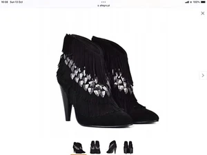 Ash Black Swan Suede Fringed Ankle Boots UK 5 (38) - Picture 1 of 6