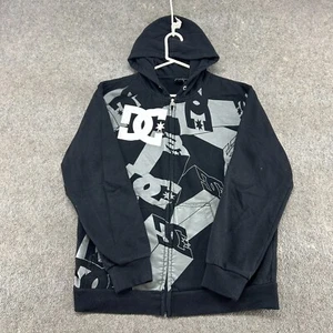 DE COLECCIÓN DC Zapatos Sudadera con Capucha Para Hombres L Negra Cremallera Completa Sudadera AOP Algodón Patinador Y2K - Imagen 1 de 15