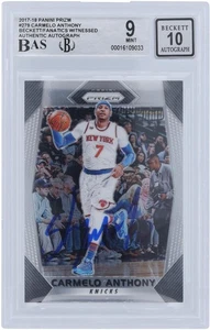 Carmelo Anthony New York Knicks Signed 2017-18 Panini Prizm #279 BAS 9/10 Card - Picture 1 of 2