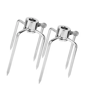 Grill Rotisserie Meat Forks 2PK Fits 12/25" Square Spit Rods Chicken Barbecue - Picture 1 of 8