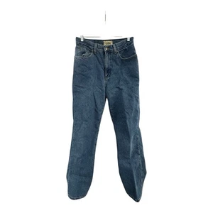 LL Bean Womens Floral Lined Blue Jeans Relaxed Fit 8 M/T Western Momcore Retro - Picture 1 of 5