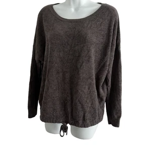 Barefoot Dreams Women's Top Brown Carbon Cozy Chic Ultralite Drawstring Pullover - Picture 1 of 13
