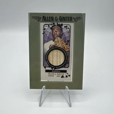 2021 Topps Allen Ginter Hank Aaron Framed Mini Relic Game Used - Image 1 of 2