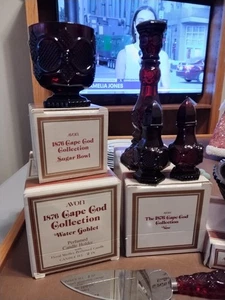 9 Pieces Avon Vintage Ruby Red Lot 1876 Cape Cod Glass - Picture 1 of 2