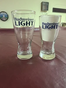 2~SELTENE VINTAGE " BUDWEISER LIGHT " BIERGLÄSER EVC - Bild 1 von 4