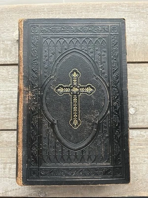 1908 German Luther Bible w/ WWII Family Notes Stuttgart Schäfer Genealogy - Image 1 of 4