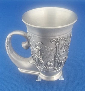 Vintage SKS ZINN Made in Germany Deer Elk Grouse Hunting Horn Themed Shot Glass - Picture 1 of 9