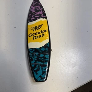 Miller Genuine Draft Beer Tap Handle Surfboard 10” Tall Purple Turquoise Rare - Picture 1 of 7