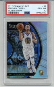 2017 PANINI SELECT SILVER PRIZM #32 STEPHEN CURRY WARRIORS PSA 10 LOW POP RARE - Picture 1 of 2