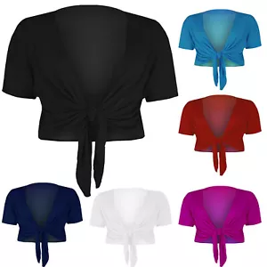 Coprispalle donna bolero cardigan maniche corte basic nodo allacciato VB-2131 - Foto 1 di 30