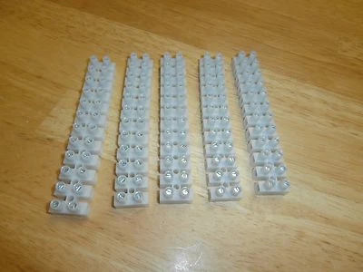 Lot/5 Euro Style 12 Position Terminal Barrier Strip 30 Amp,SHIPS FROM USA,New - Image 1 of 3