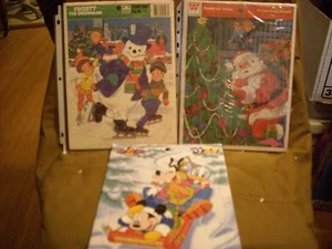Vintage Puzzles Frosty the Snoman, Whitman Candy for Santa, Mattel Mickey Mouse - Picture 1 of 4