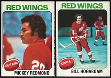 1975-76 OPC DETROIT RED WINGS MICKEY REDMOND CARD #120 + 1 CARD LOT NR-MINT/MINT