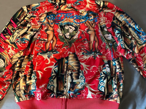 Veste de bombardier design homme pinup filles asiatiques Christian Audigier ARTICLE RARE ! L