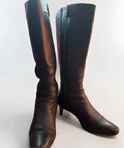 Cole Haan Dark Brown Leather 15” Tall Women’s Boots , 13” Narrow Calf Size 6.5 - Picture 1 of 9