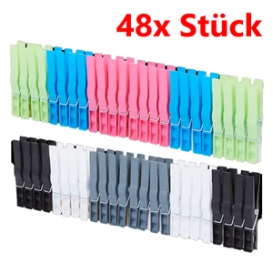 48x Wäscheklammern - Kunststoff Wäsche Clips - verschiedene Farben - 48 Stück✅ - Bild 1 von 12