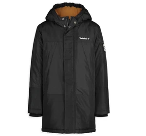Timberland Boy's Water Resistant Winter Coat In Block Black Size L (14-16y) - Picture 1 of 5