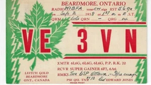 Scheda radio QSL 1938 Beardmore ON Canada - Foto 1 di 1