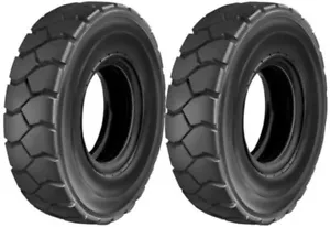 Two (2) 650-10 Forklift Heavy Duty Tires 6.50-10 with Tube Flap Rim Guard 10 PLY - Picture 1 of 5