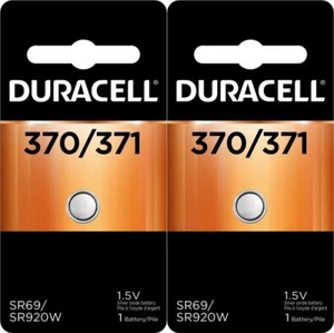2 Duracell 370 371 Siver Oxide Batteries - Picture 1 of 1