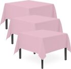 3pk Pink Table Cloths Party | 121 x 121cm | Plastic Cover | Baby... 