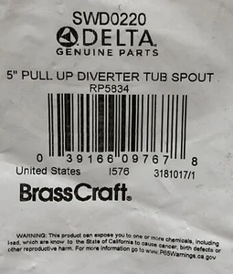 BrassCraft 5” Pull Up Diverter Tub Spout SWD0220 Chrome r4b1 - Picture 1 of 1