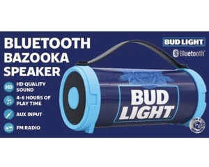 BUD LIGHT Bazooka Tragbarer Partylautsprecher mit Bluetooth & FM Raido AUX Eingang Neu - Bild 1 von 6