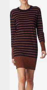 DKNY WOMENS STRIPED CREW NECK SWEATER DRESS , US M - Picture 1 of 9
