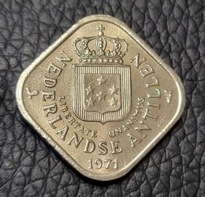 Moneda de 5 centavos antillanos holandeses 1971 Foto 1 de 2