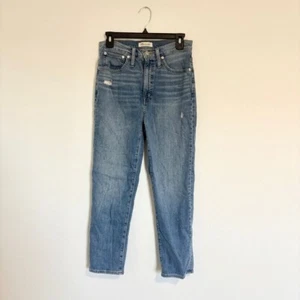 Madewell High Rise Slim Boy Jeans Distressed Denim Light Wash Größe 28 - Bild 1 von 11
