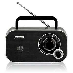 Radio Portátil FM Analógica Funciona a Red / Pilas, Toma de Auriculares, Pequeña - Imagen 1 de 7