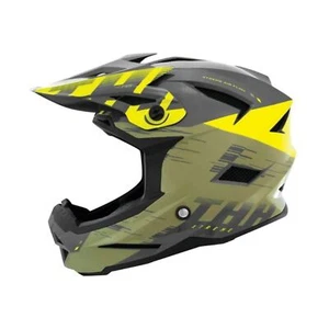 THH Helmets T-42 Youth BMX Xtreme Helmet Khaki/Yellow, Youth Small 647927 - Picture 1 of 3