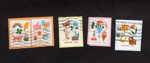 #5803-7 Thinking of You Stamps, Used Se-Tenent Set of 5, Forever, On Paper - Picture 1 of 1